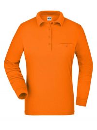 Ladies Workwear Polo Shirt Pocket Longsleeve Essential